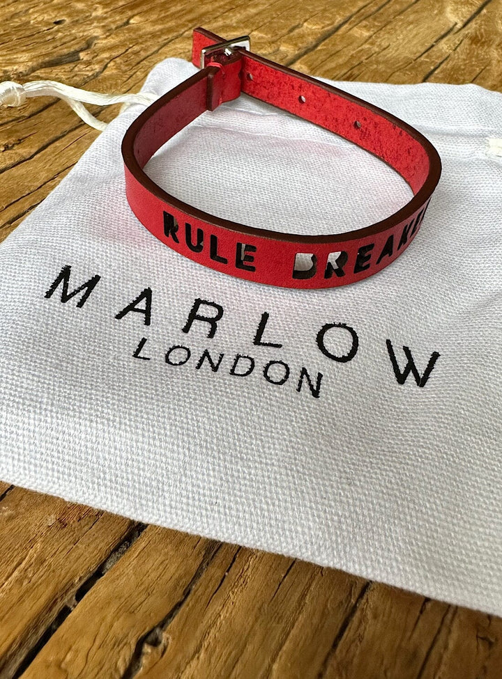 Rule Breaker Red Leather Bracelet Bracelets YBDFinds