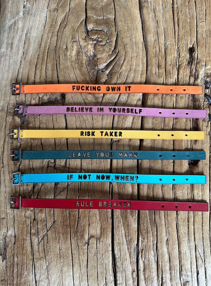 Rule Breaker Red Leather Bracelet Bracelets YBDFinds