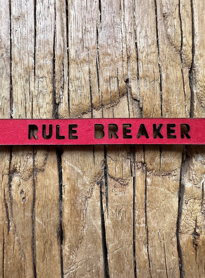 Rule Breaker Red Leather Bracelet Bracelets YBDFinds