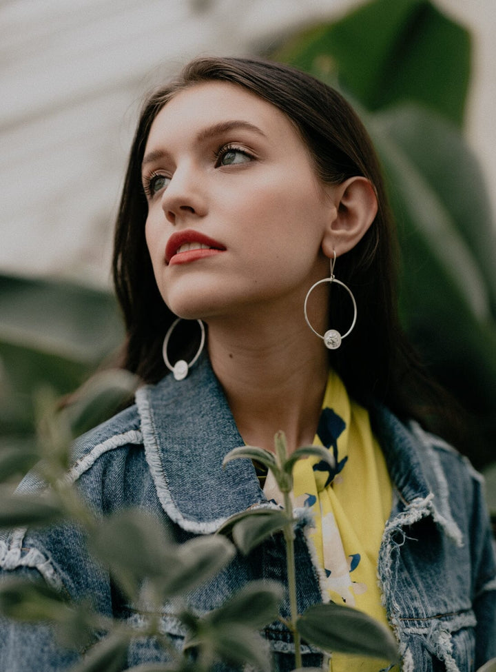 Silver Lioness Hoop Earrings Earrings YBDFinds