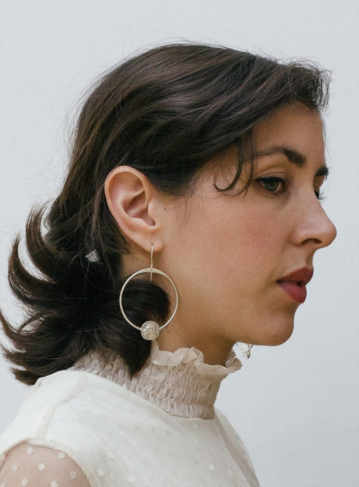 Silver Lioness Hoop Earrings Earrings YBDFinds