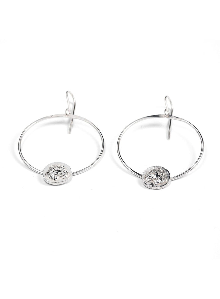 Silver Lioness Hoop Earrings Earrings YBDFinds