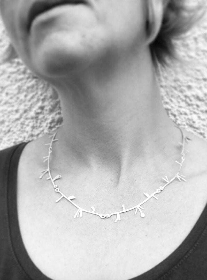 Striking Lichen Necklace in Eco-Silver & Recycled Gold Necklaces YBDFinds