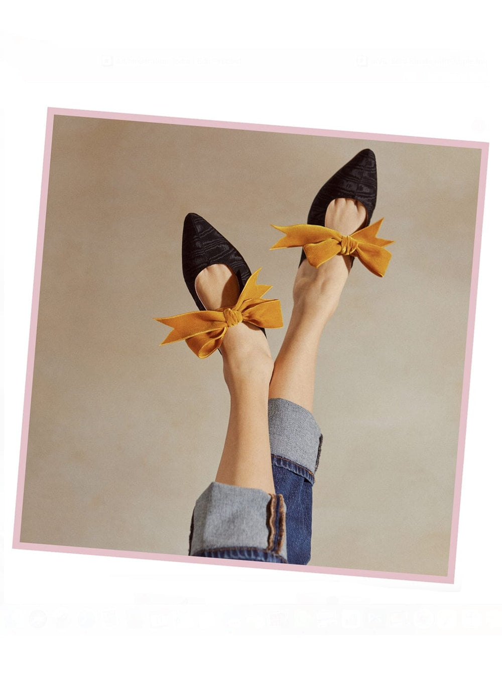 Sweetie Mule in Black Moire with Yellow Shoes YBDFinds