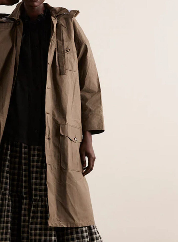 Takki No 49 Wax Cotton Raincoat in Olive Coats & Jackets YBDFinds