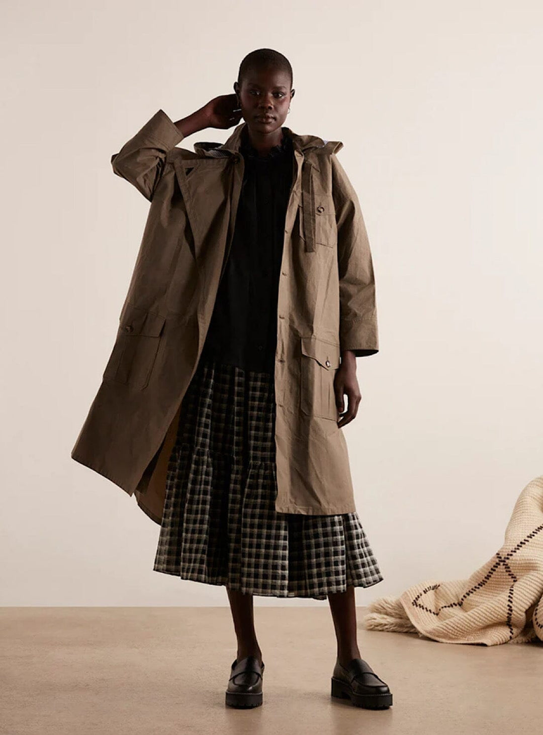 Takki No 49 Wax Cotton Raincoat in Olive Coats & Jackets YBDFinds