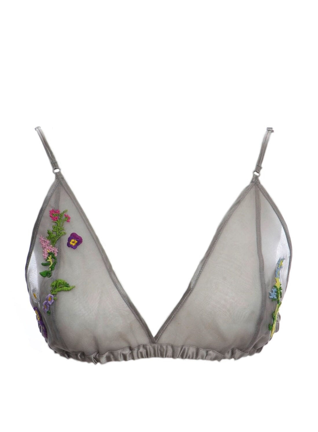 Tilly Silver Bra with Embroidery Tops YBDFinds