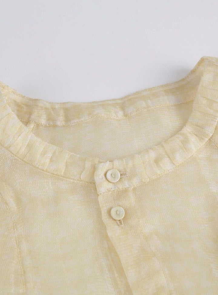Tulle Silk Tops in Yellow Tops YBDFinds