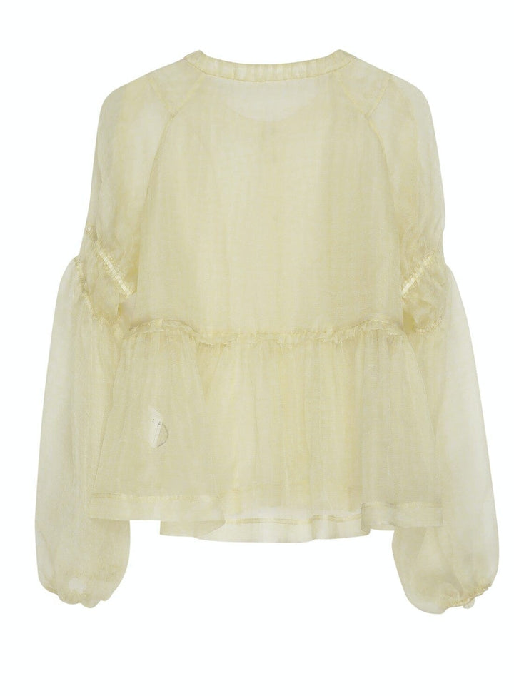 Tulle Silk Tops in Yellow Tops YBDFinds