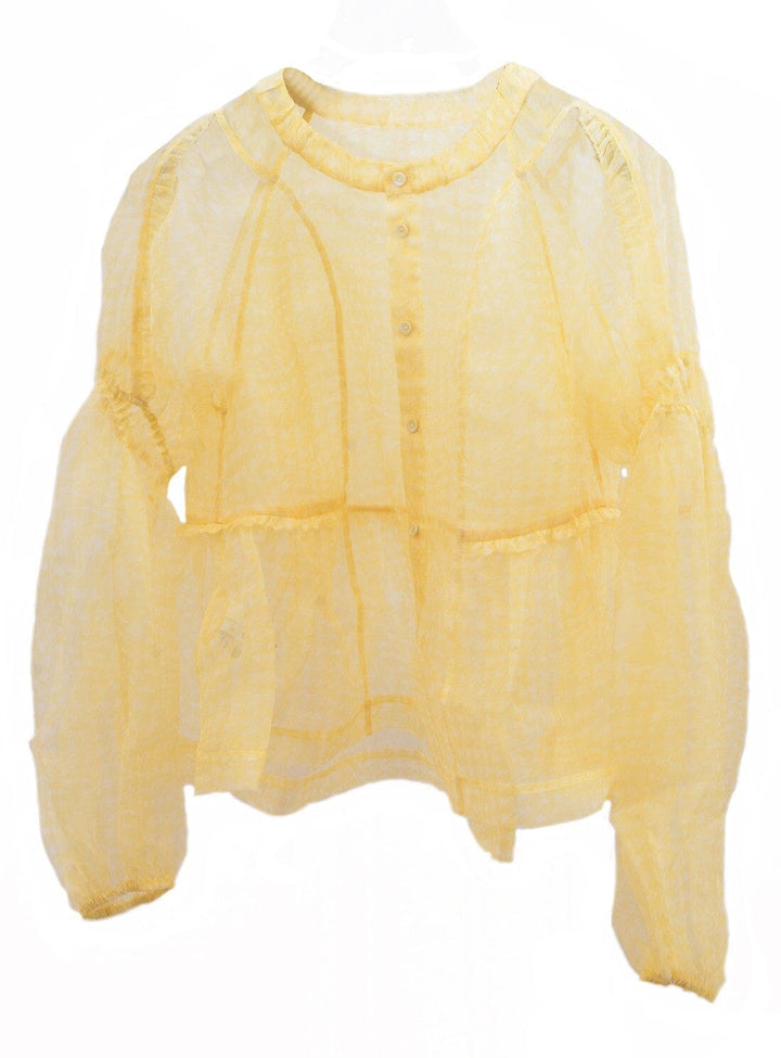 Tulle Silk Tops in Yellow Tops YBDFinds
