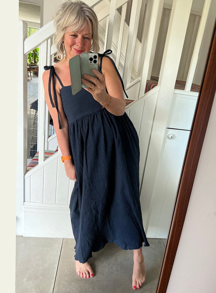 Viola Dress in Japanese Crinkle Cotton Dresses YBDFinds