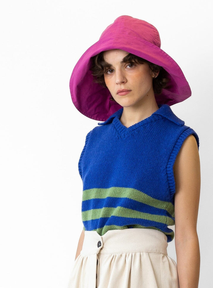 Violet Stripe Wool Vest Knitwear YBDFinds