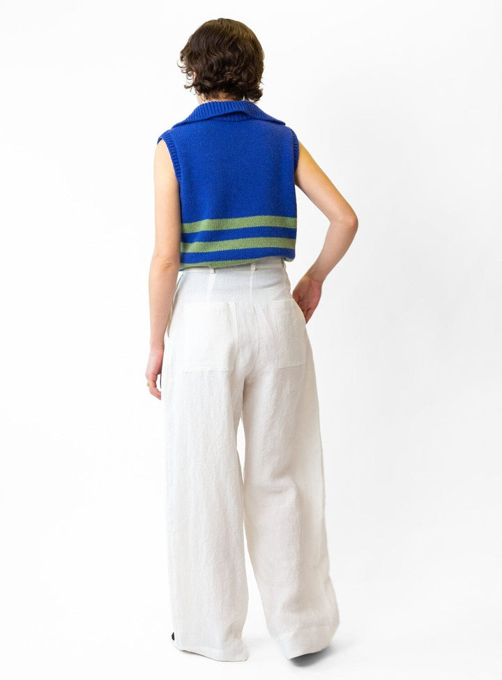 Violet Stripe Wool Vest Knitwear YBDFinds