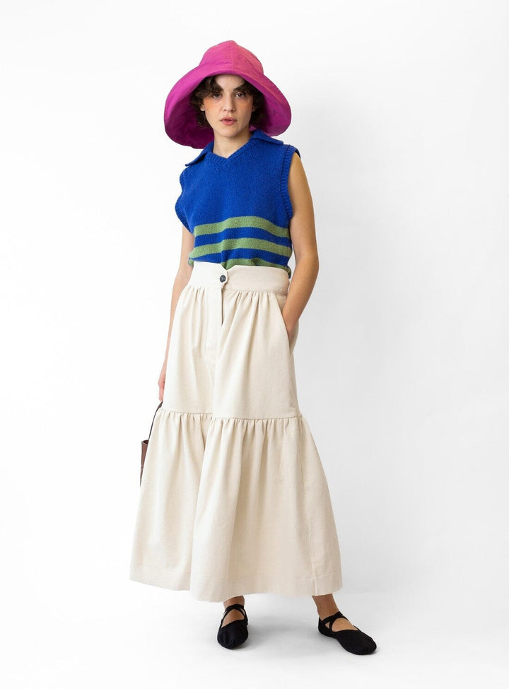 Violet Stripe Wool Vest Knitwear YBDFinds