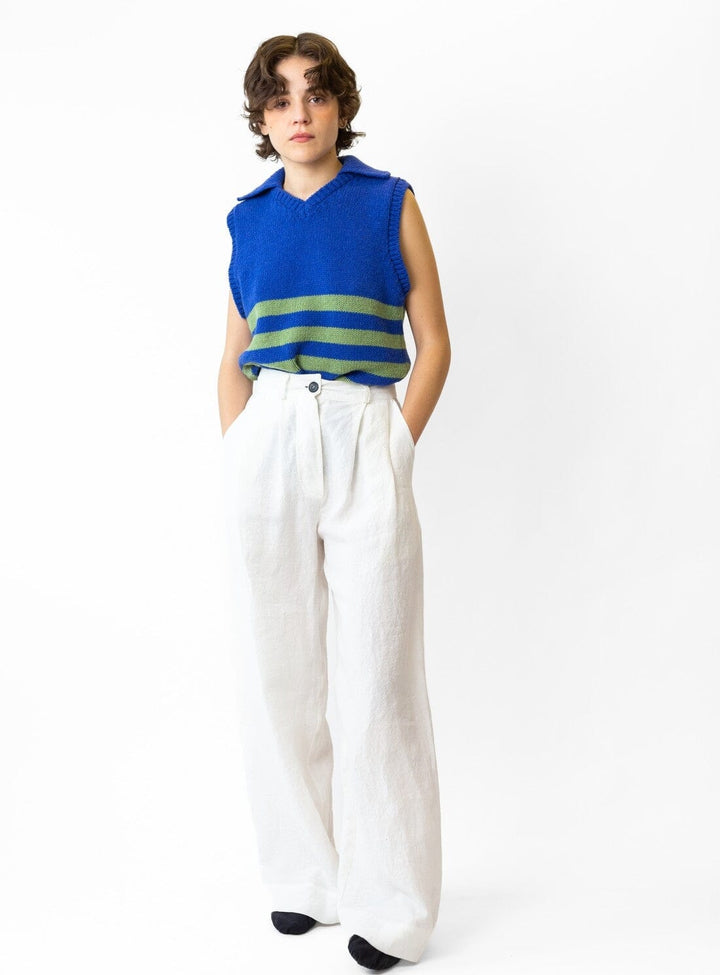 Violet Stripe Wool Vest Knitwear YBDFinds