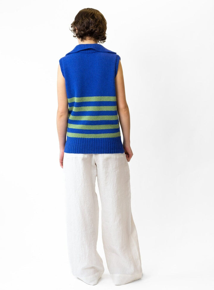 Violet Stripe Wool Vest Knitwear YBDFinds