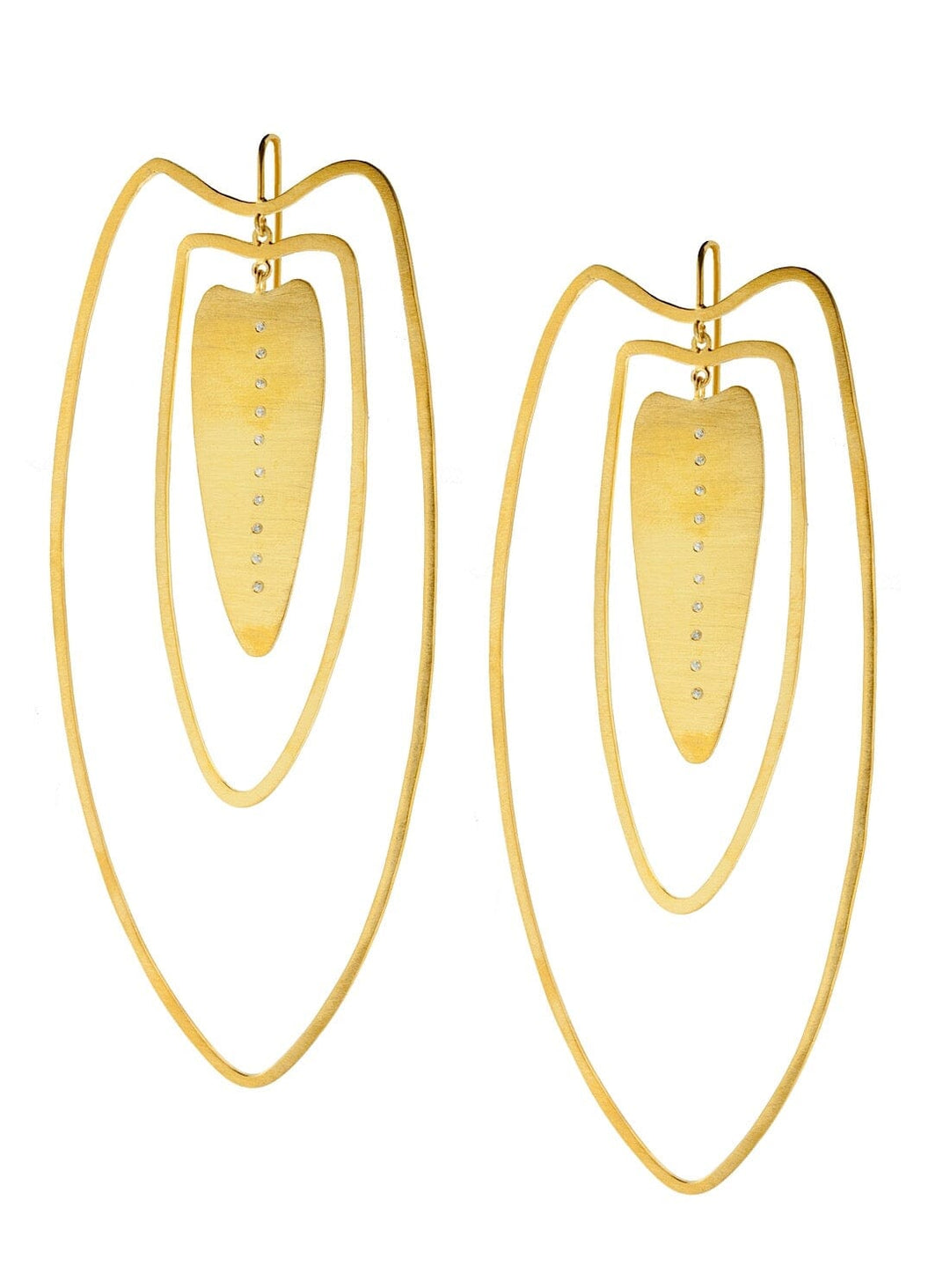 Anaire Earrings in Gold with White Sapphires Earrings YBDFinds 
