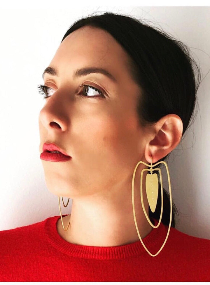 Anaire Earrings in Gold with White Sapphires Earrings YBDFinds 