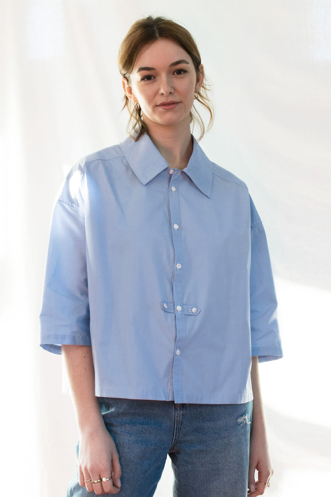 Ava Shirt in Blue Tops Harriet Eccleston 