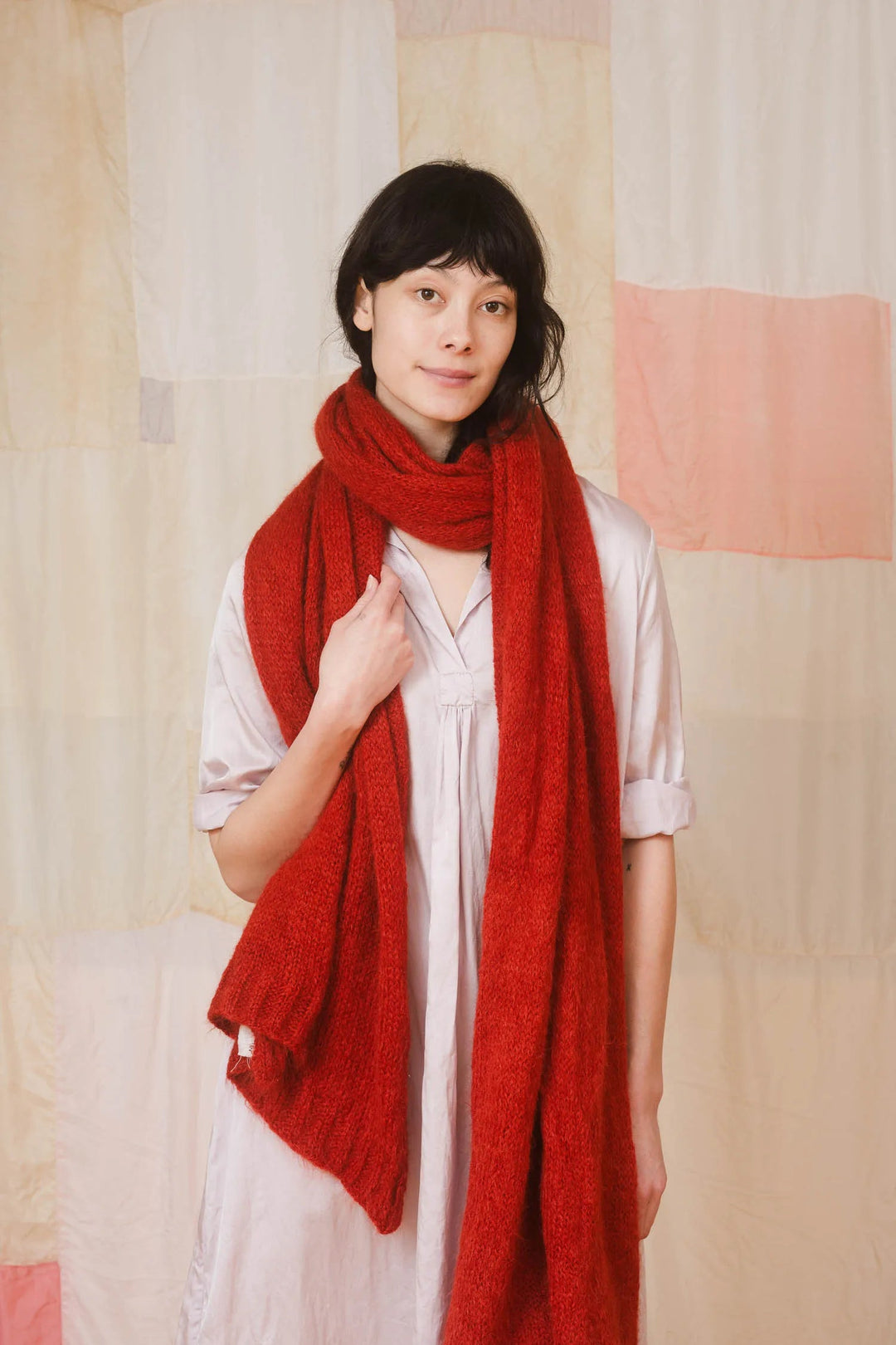 Big Wool Scarf in Red Scarves Sula 