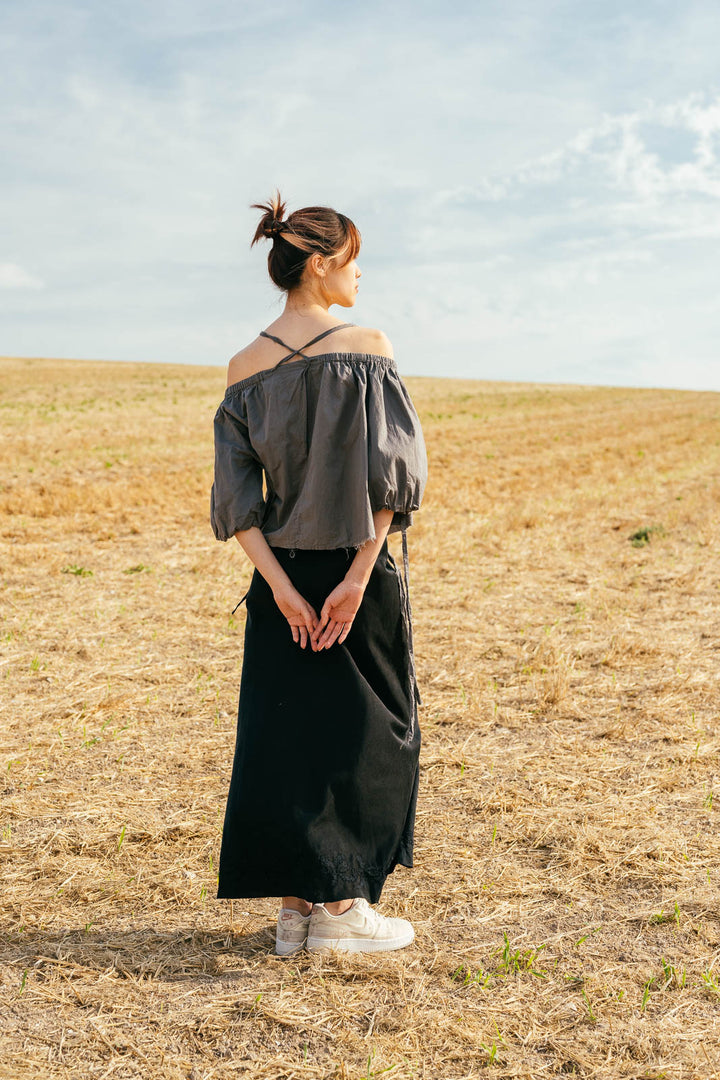 Full view of back of Chloe Cotton Blouse