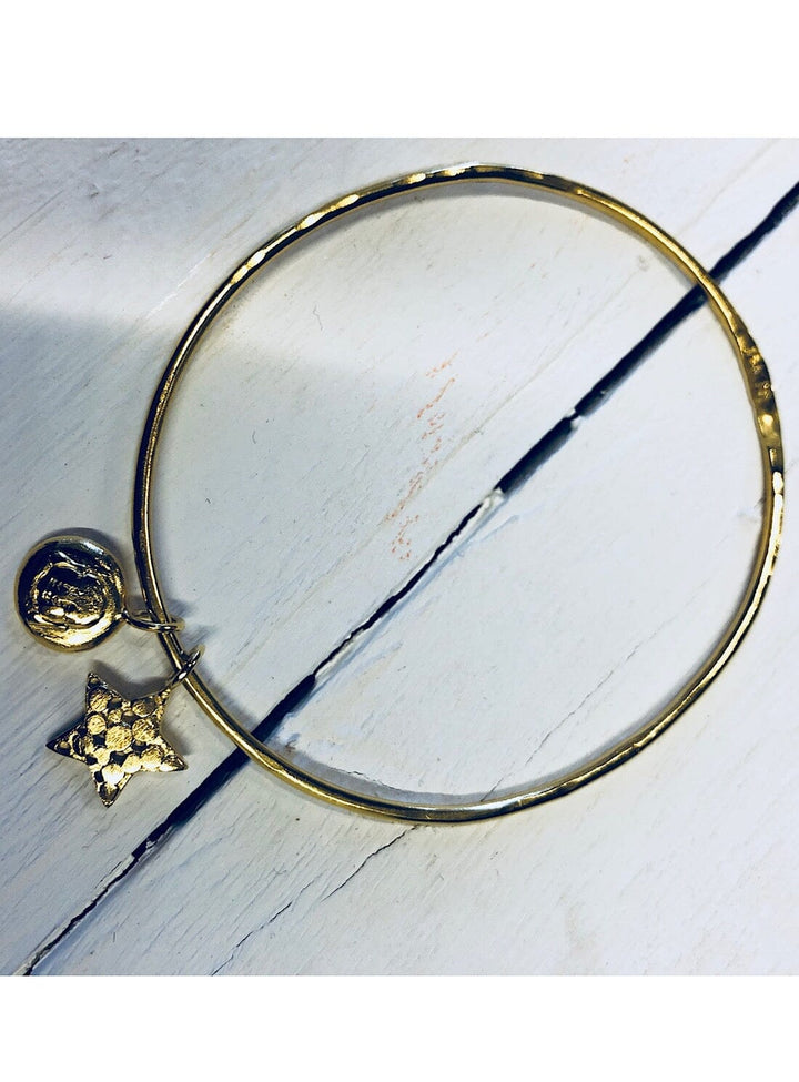 Curio Bangle with Buddha and Star in Gold Bracelets YBDFinds 