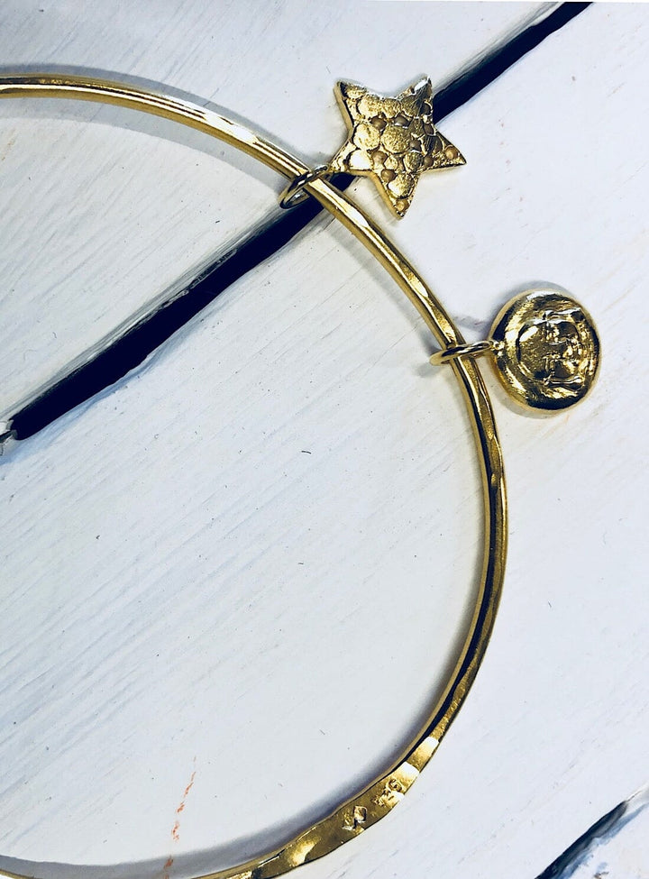 Curio Bangle with Buddha and Star in Gold Bracelets YBDFinds 