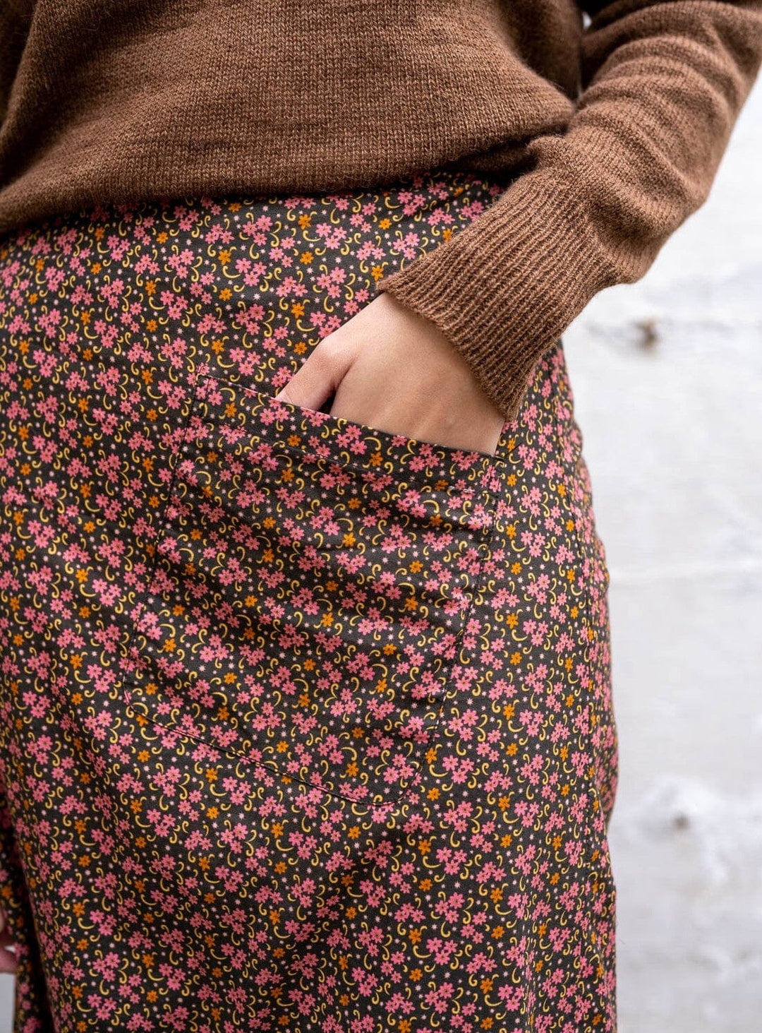 Daisy Wrap Cotton Skirt Faded Flower Skirts YBDFinds 