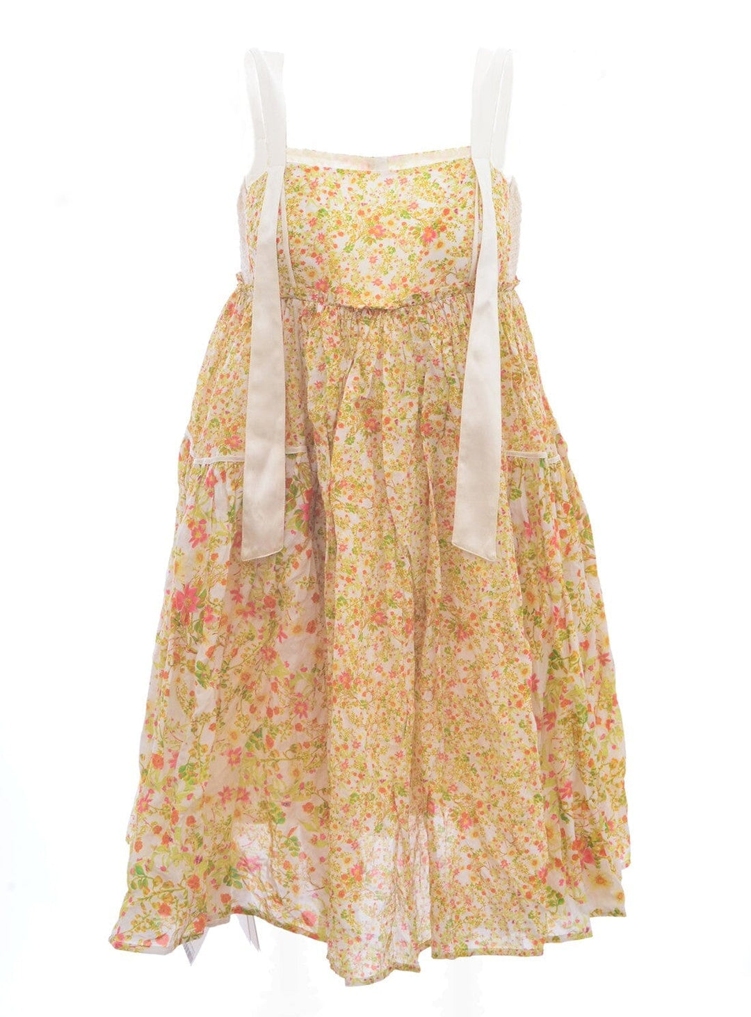 Ditsy Floral Cotton and Silk Dress Dresses YBDFinds 