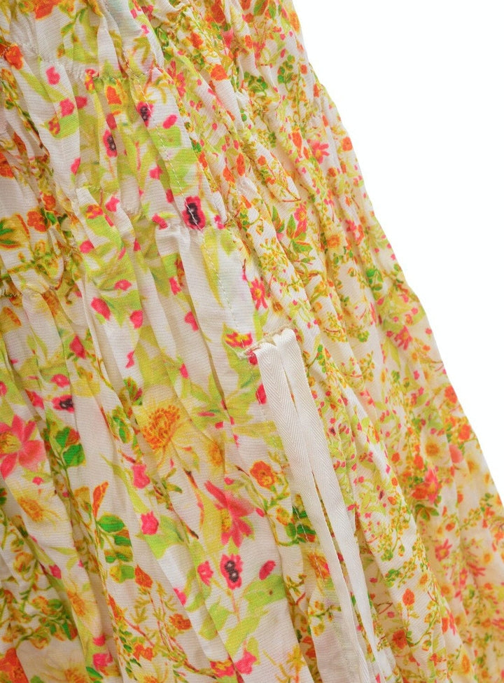 Ditsy Silk and Cotton Floral Skirt Skirts YBDFinds 