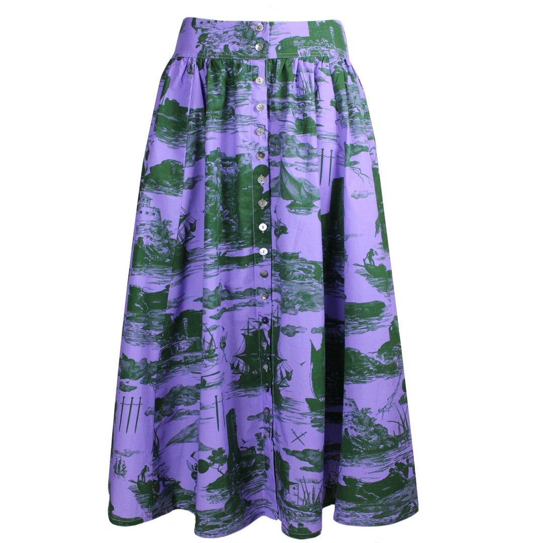 Eddie Cotton Skirt in Purple skirt Klements London 