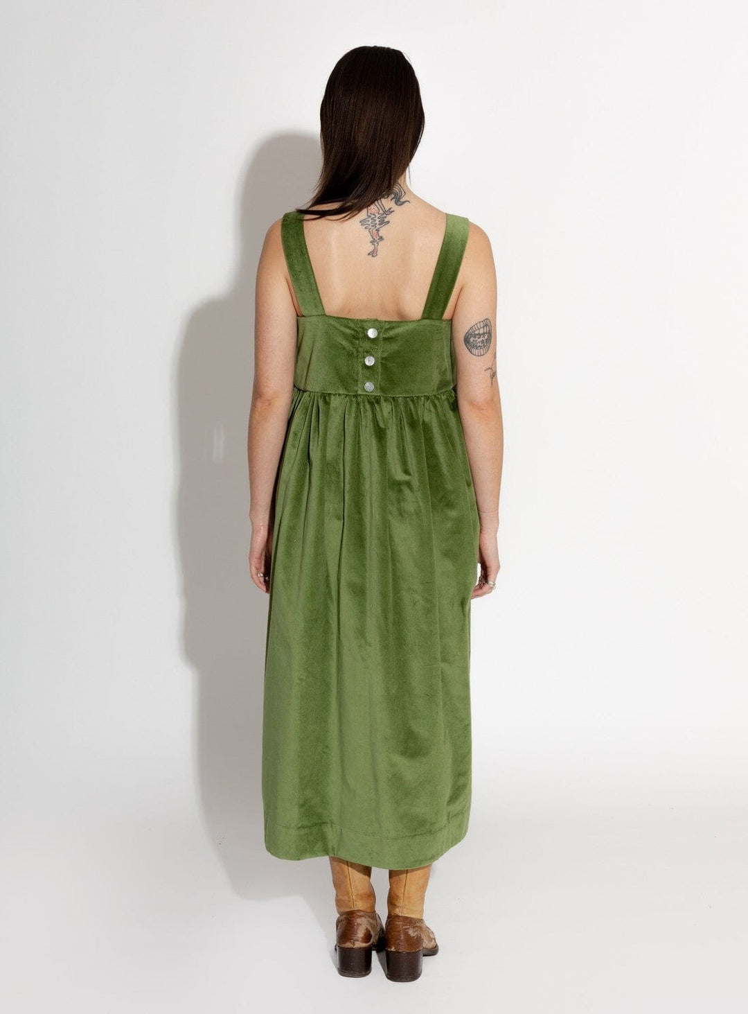 Elba Velvet Dress in Pine Dresses YBDFinds 