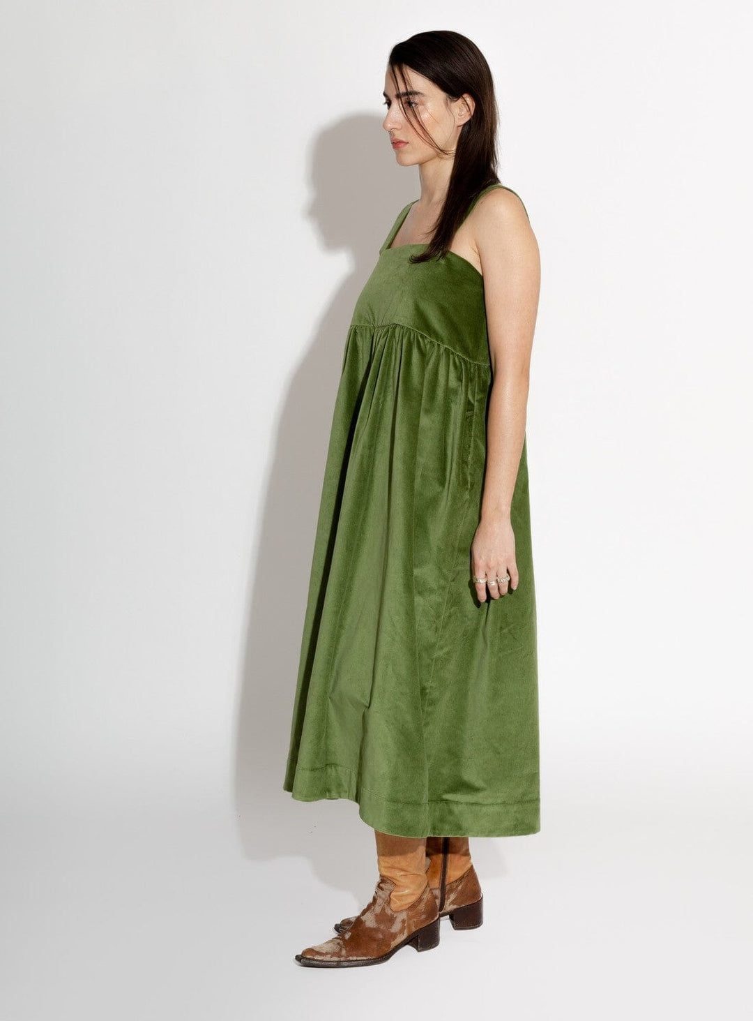 Elba Velvet Dress in Pine Dresses YBDFinds 