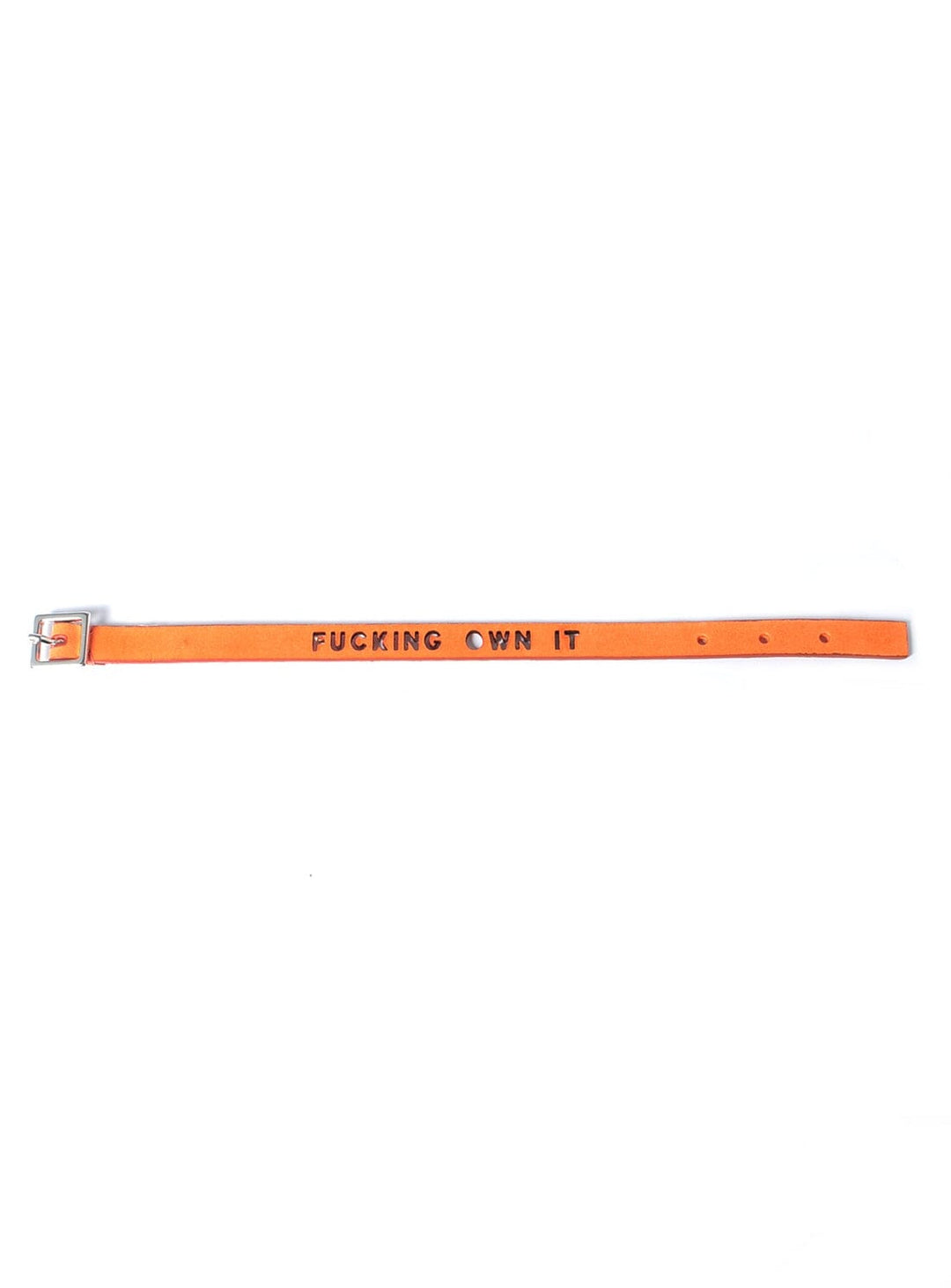 F*cking Own It Orange Leather Bracelet Bracelets YBDFinds 