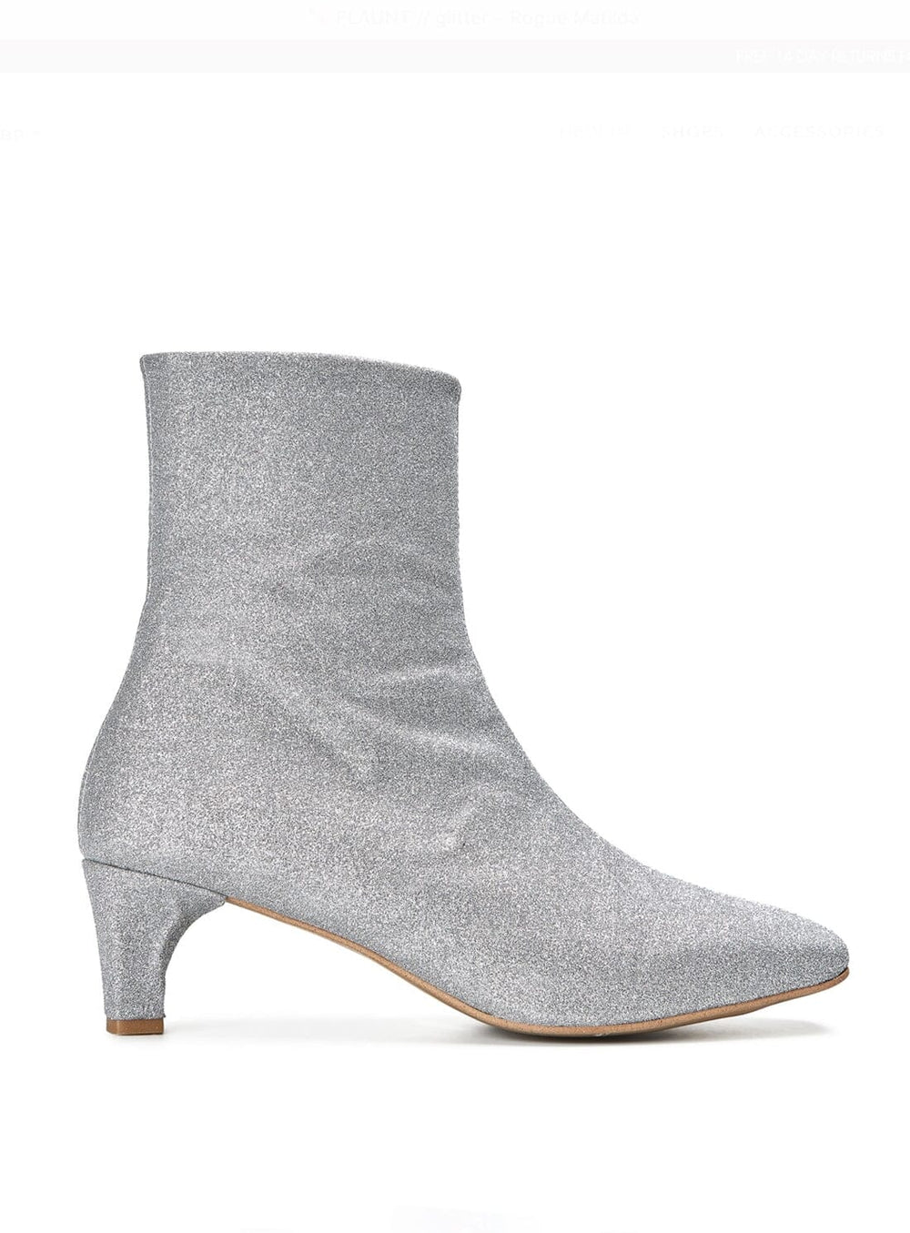 Flaunt Ankle Boot in Silver Glitter Shoes YBDFinds 