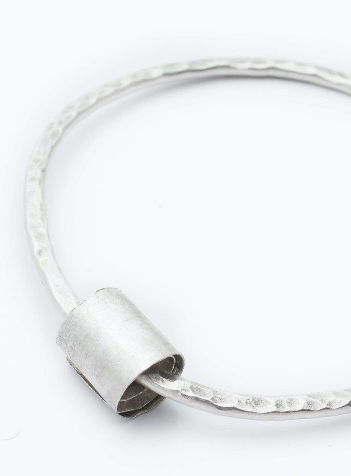 Hammered Heavy Eco-Silver Rip-Curl Bangle Bracelets YBDFinds 