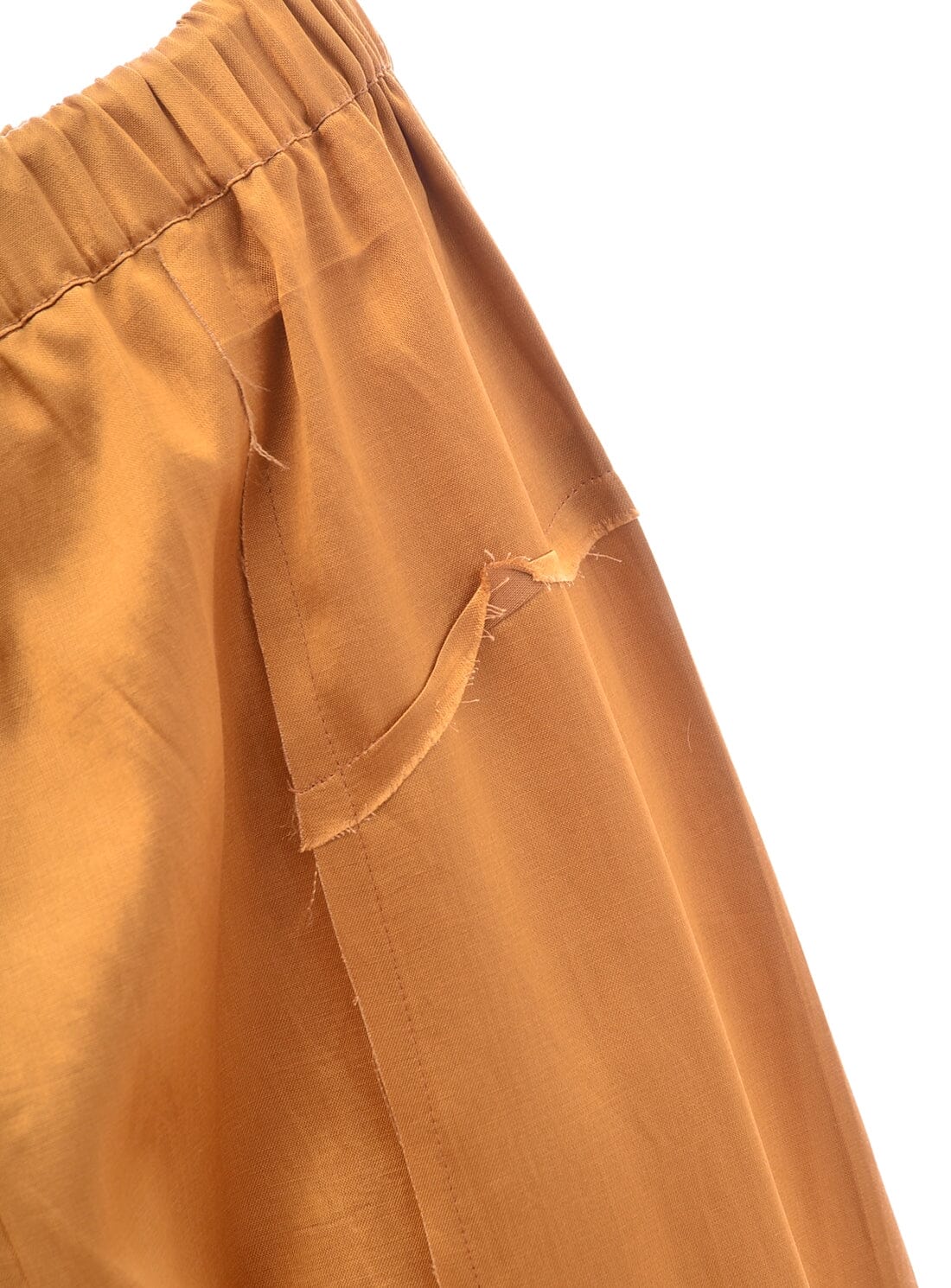 Smart casual dark gold cotton silk narrow fitted trouser – Sujatra