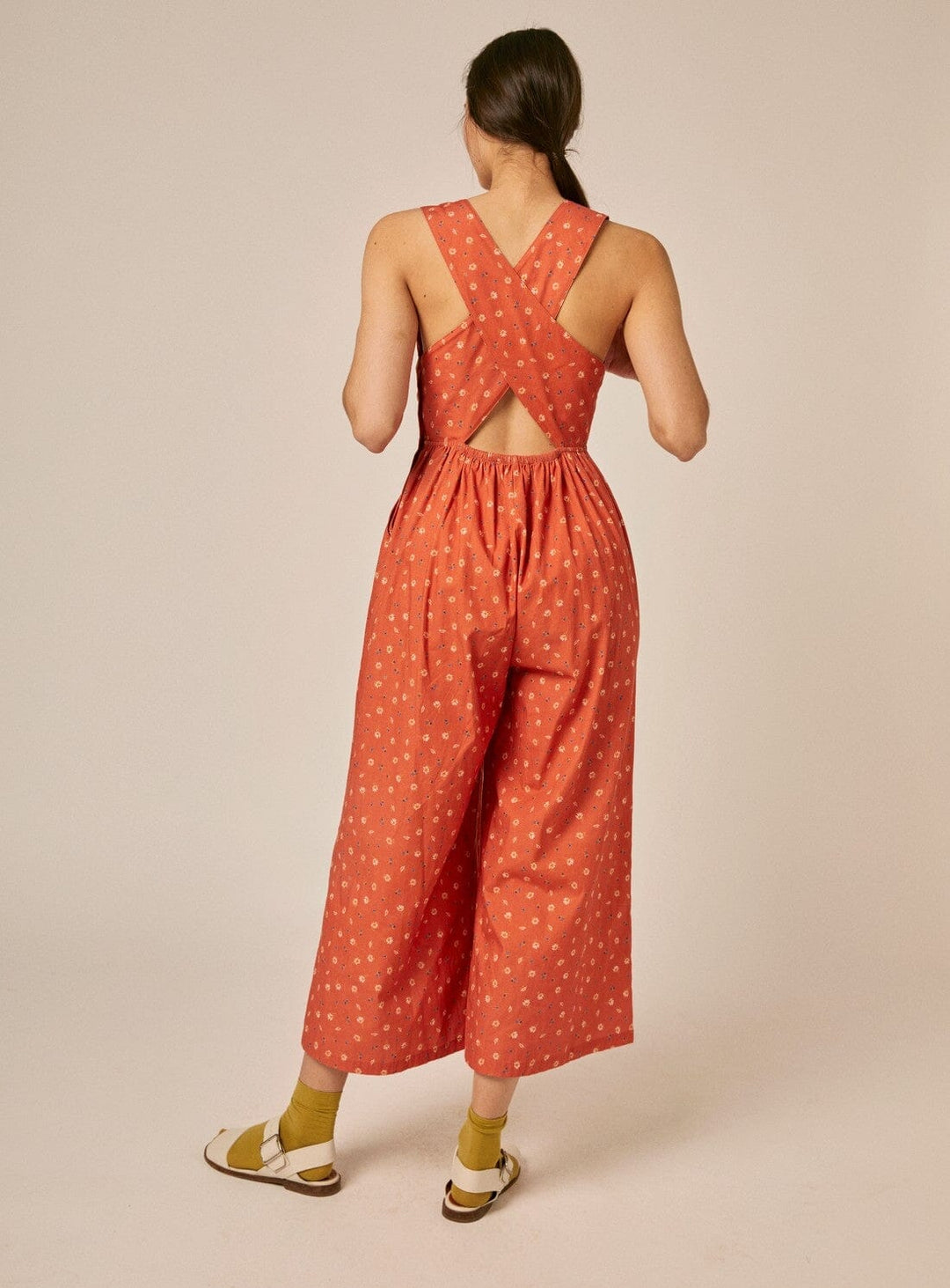 June Jumpsuit in Orange Print Jumpsuits YBDFinds 