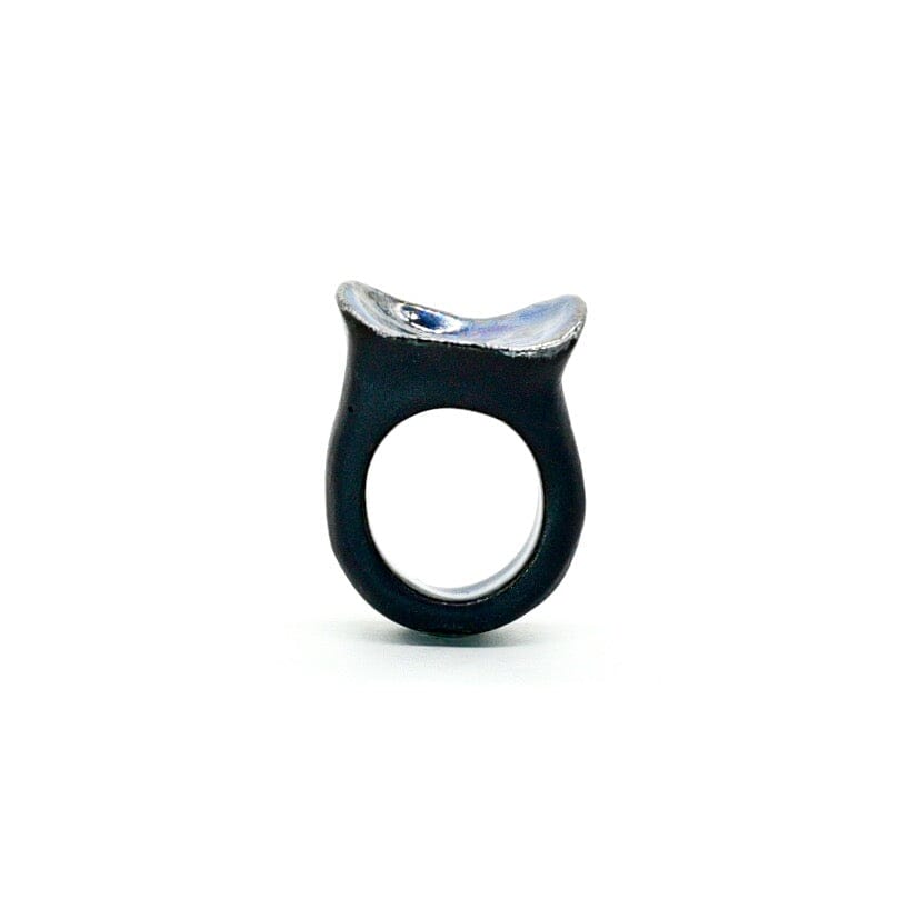 Laguna Black Porcelain Ceramic Ring Ring Farphoria 