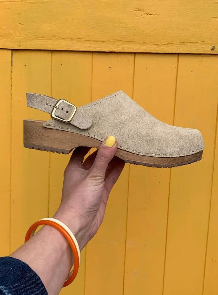 Low Klassisk Strap Clog in Sand Suede Shoes YBDFinds 
