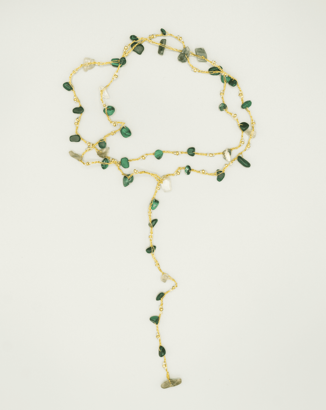 Malachite & Moss Agate Necklace in Gold Gold Rochet London 