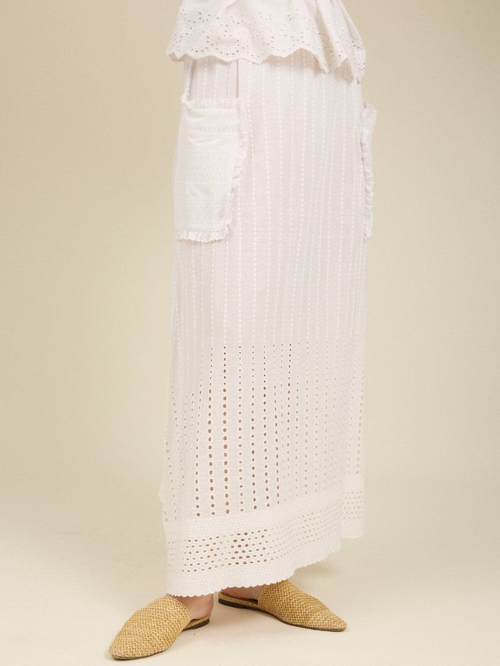 Martha Cotton Skirt in White Skirt Tallulah and Hope 