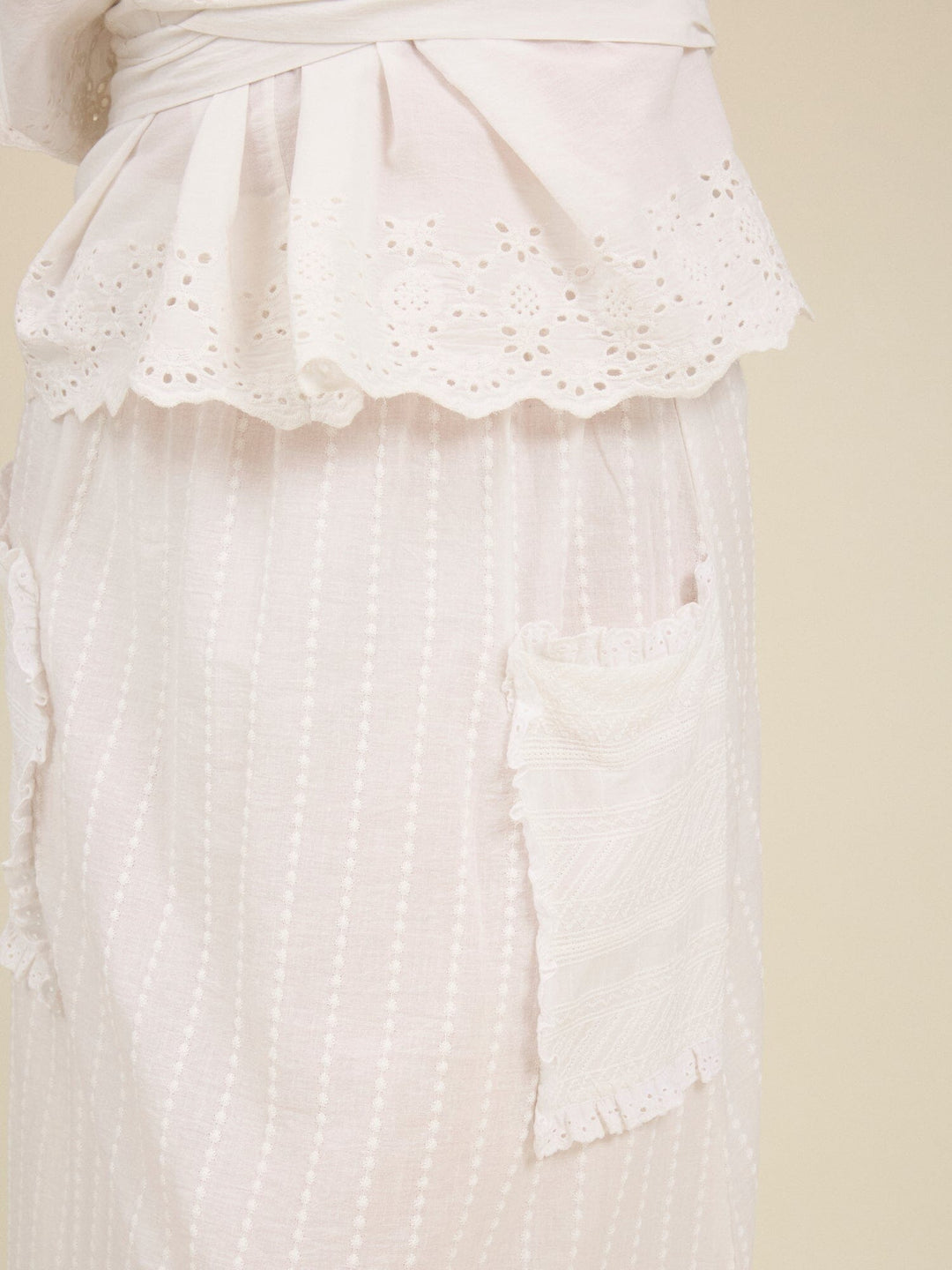 Martha Cotton Skirt in White Skirt Tallulah and Hope 