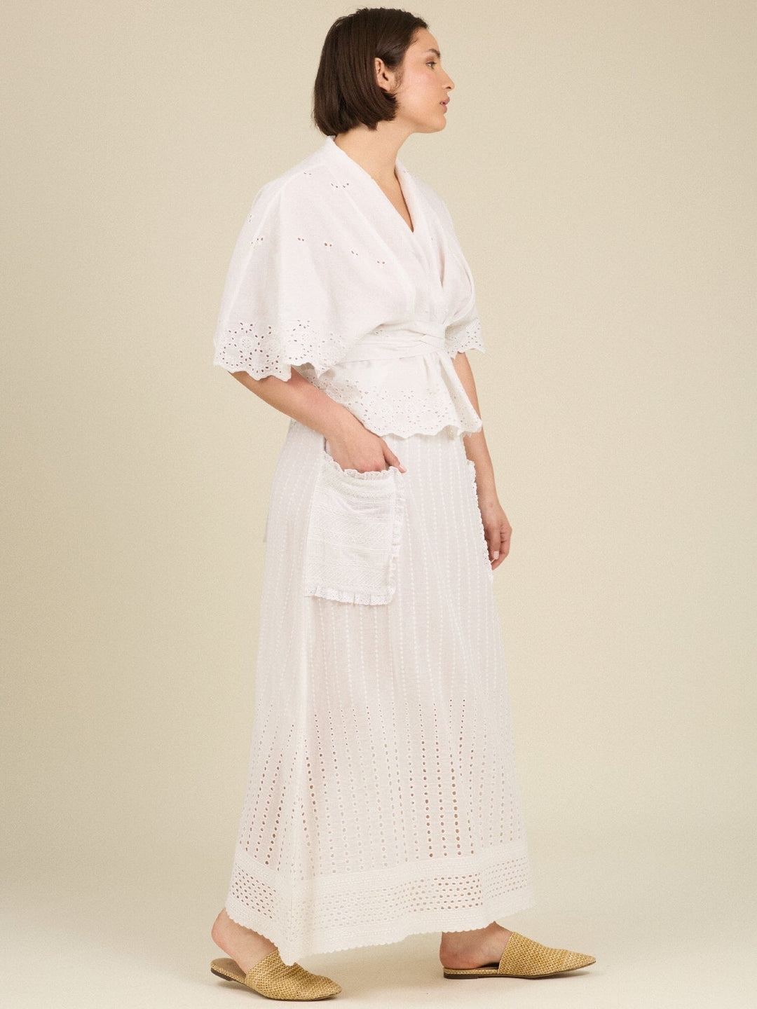 Martha Cotton Skirt in White Skirt Tallulah and Hope 