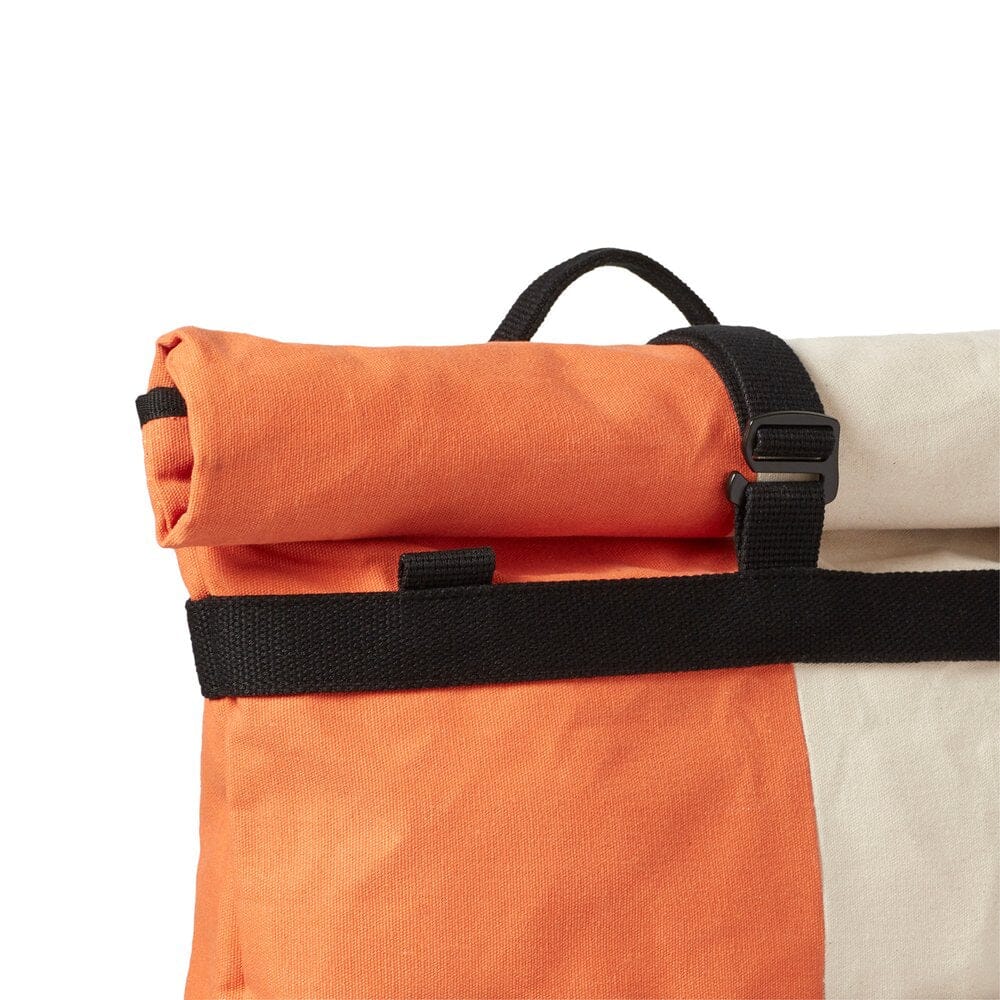 Matt Commuter Backpack in Cream and Orange Backpacks pas-man 