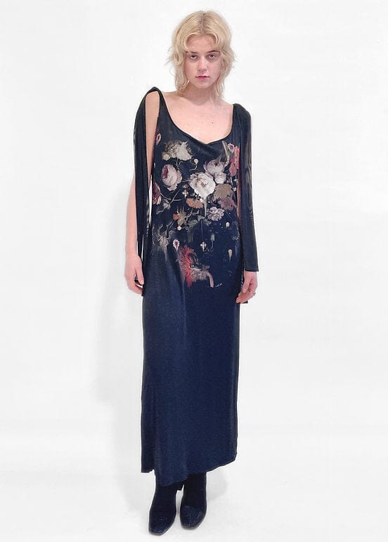 Midnight Flowers Slip Midi Dress Dresses IA London 