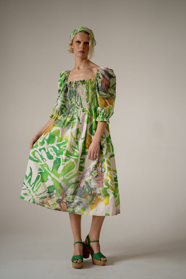 Palm Print Dress (MADE TO ORDER) Dresses Isabelle Pennington-Edmead 