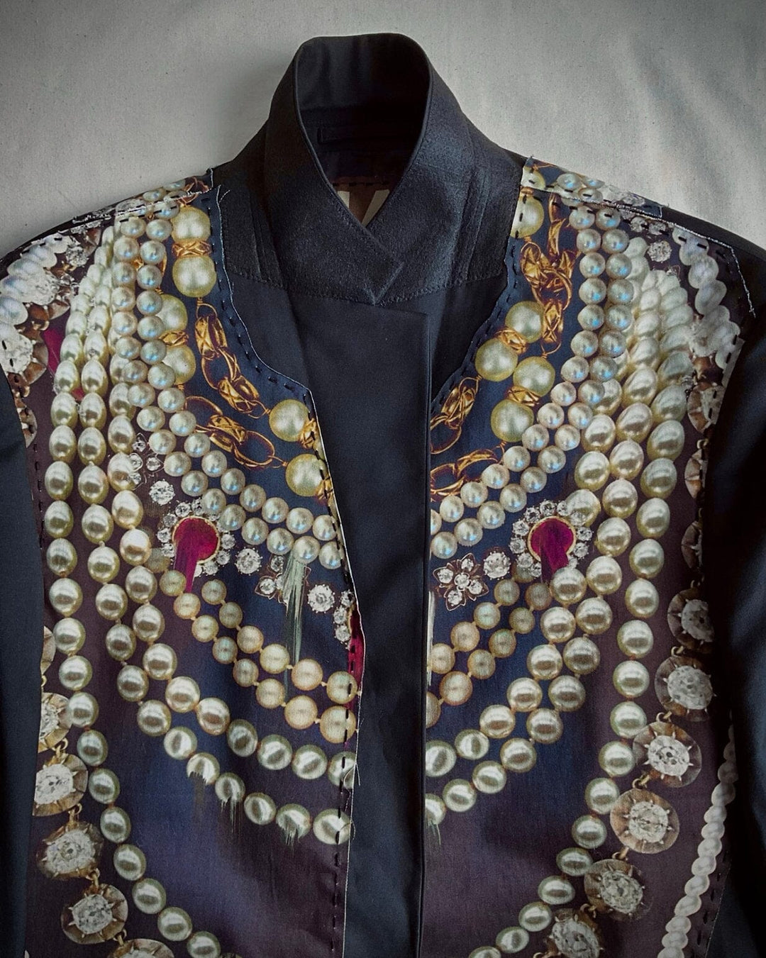 Close up view of Pearls & Thorns Blazer (made to order) Coats & Jackets IA London 