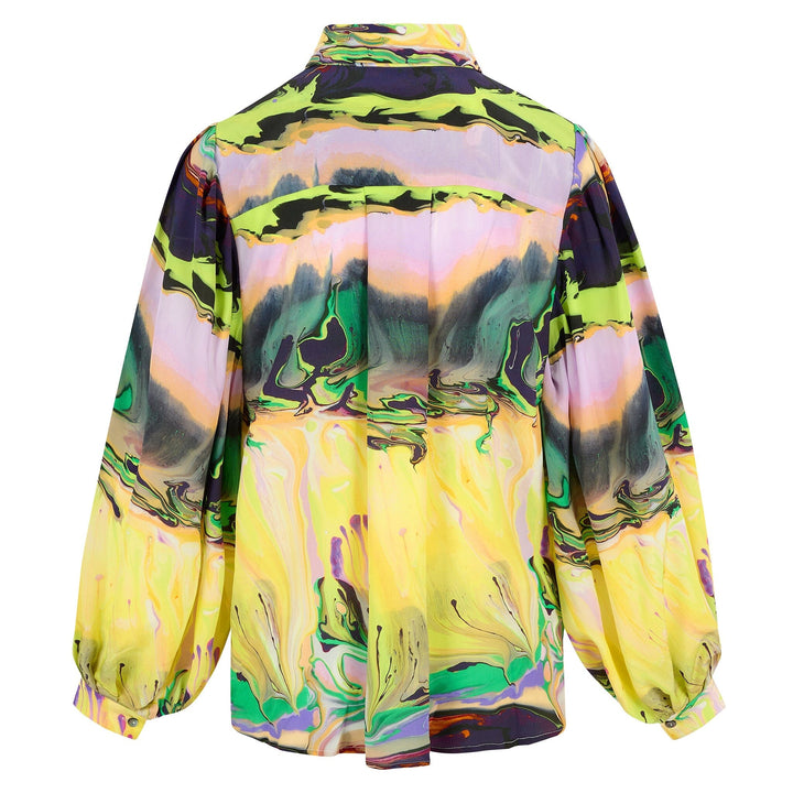 *Pre order* Paints Silk Blouse in Paint Blurs Print Klements London 