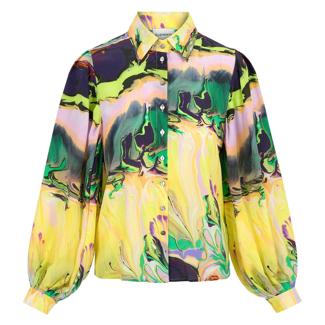 *Pre order* Paints Silk Blouse in Paint Blurs Print Klements London 